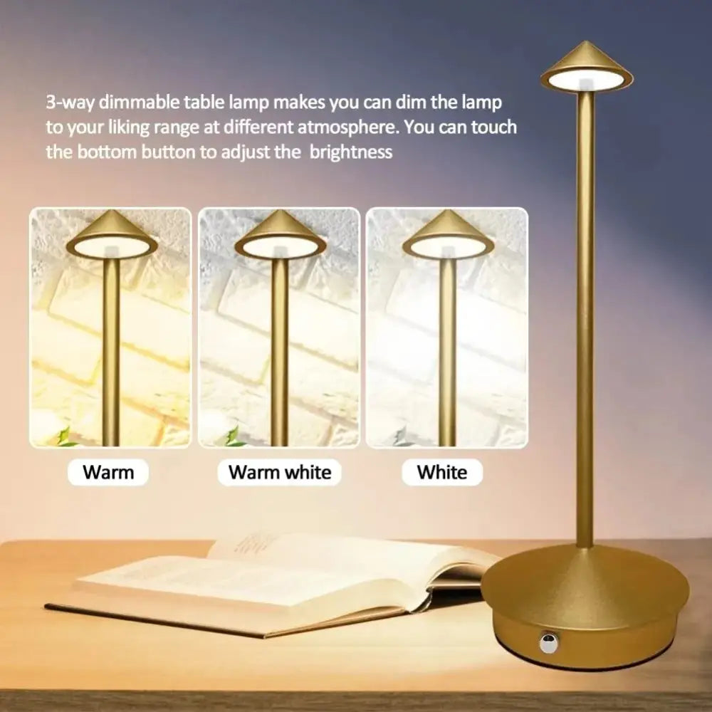 Minimalist metal led table lamp bedroom ambient night light