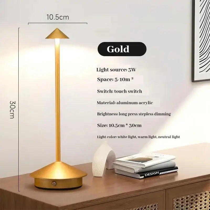 Minimalist metal led table lamp bedroom ambient night light