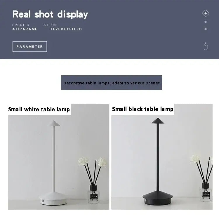 Minimalist metal led table lamp bedroom ambient night light