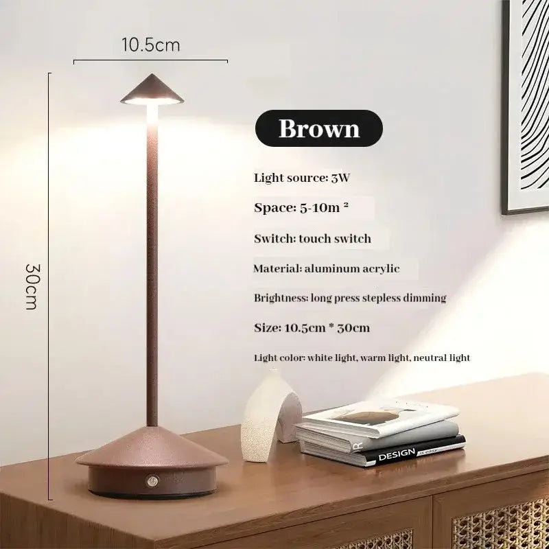 Minimalist metal led table lamp bedroom ambient night light