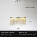 Modern gold led tassel chandelier pendant light for living room