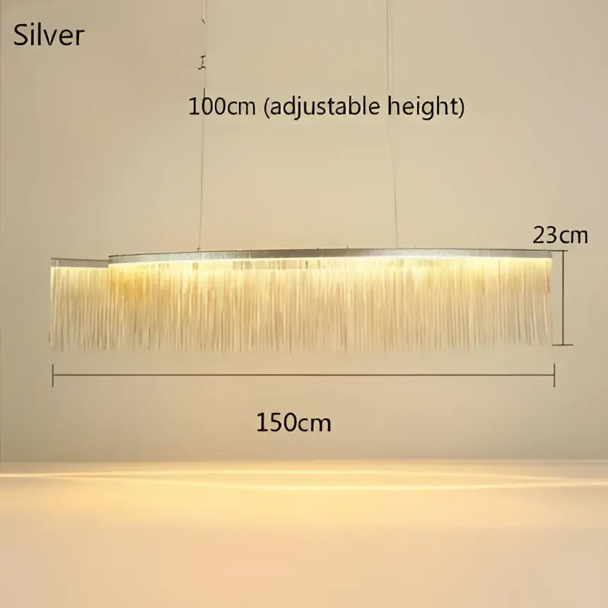 Modern gold decorbites led tassel chandelier dining room pendant light