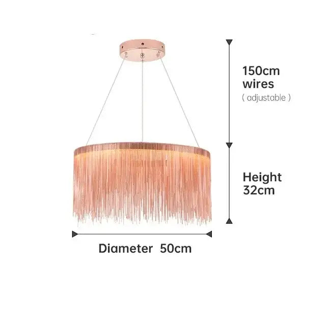 Modern gold decorbites led tassel chandelier dining room pendant light