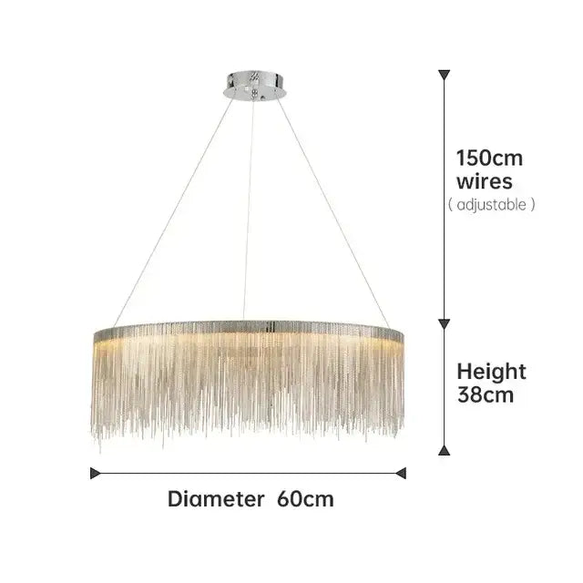 Modern gold decorbites led tassel chandelier dining room pendant light
