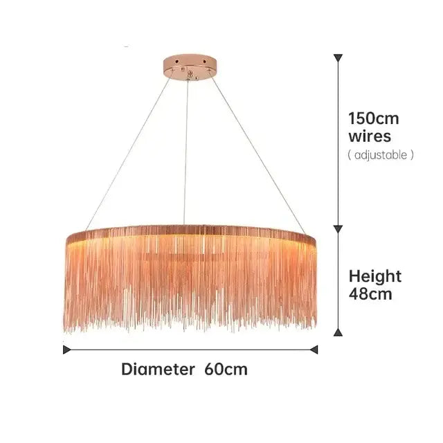 Modern gold decorbites led tassel chandelier dining room pendant light