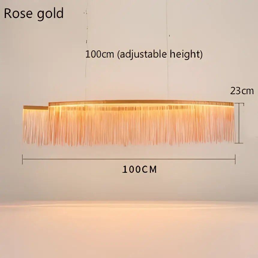 Modern gold decorbites led tassel chandelier dining room pendant light