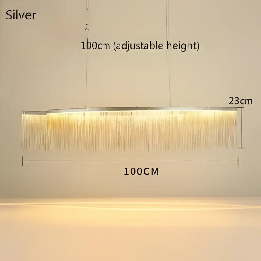 Modern gold decorbites led tassel chandelier dining room pendant light