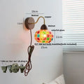 Tiffany style colorful mosaic glass sconce stair wall light