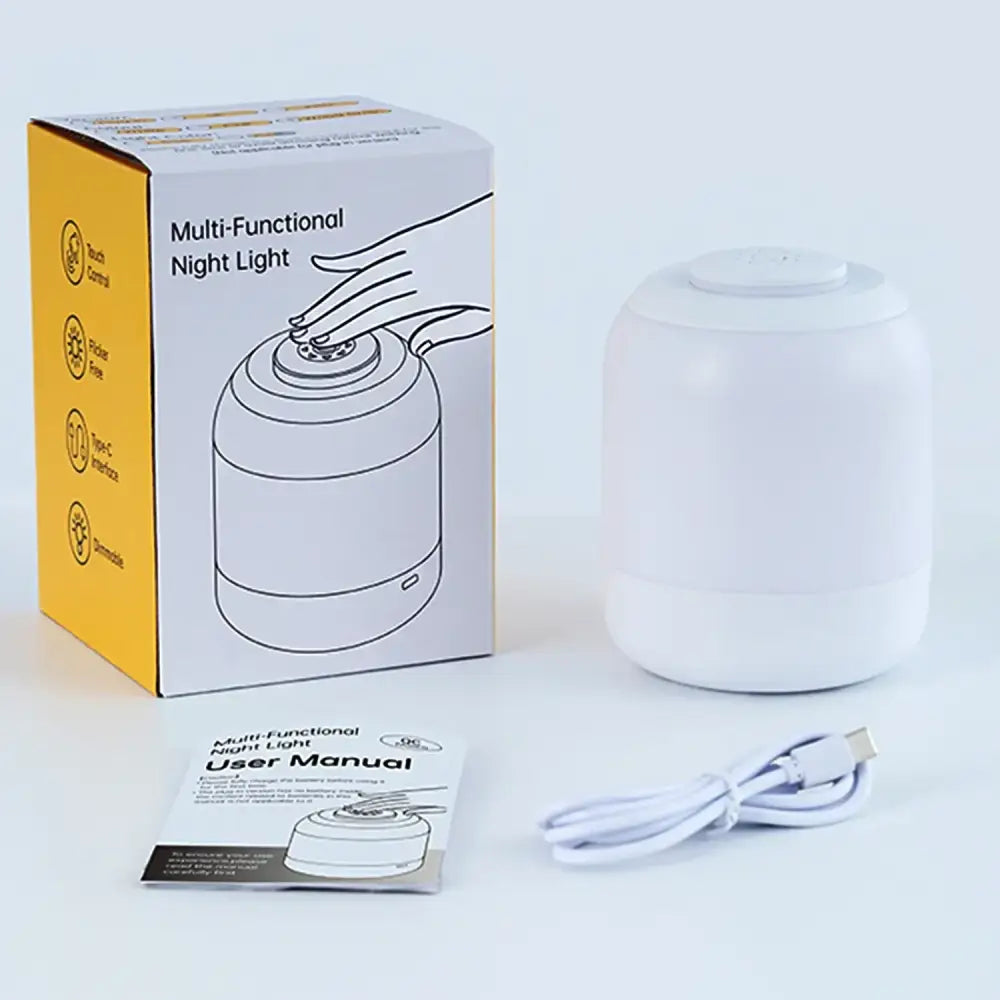 Minimalist white and black led touch night light bedroom lamp