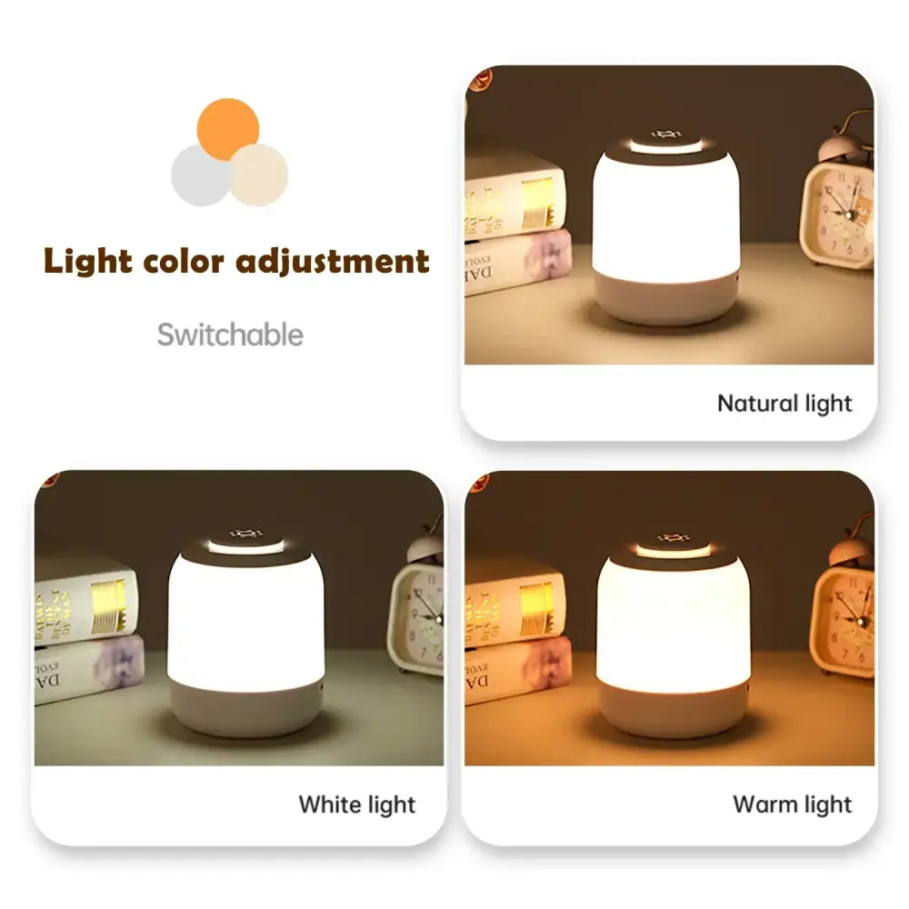 Minimalist white and black led touch night light bedroom lamp
