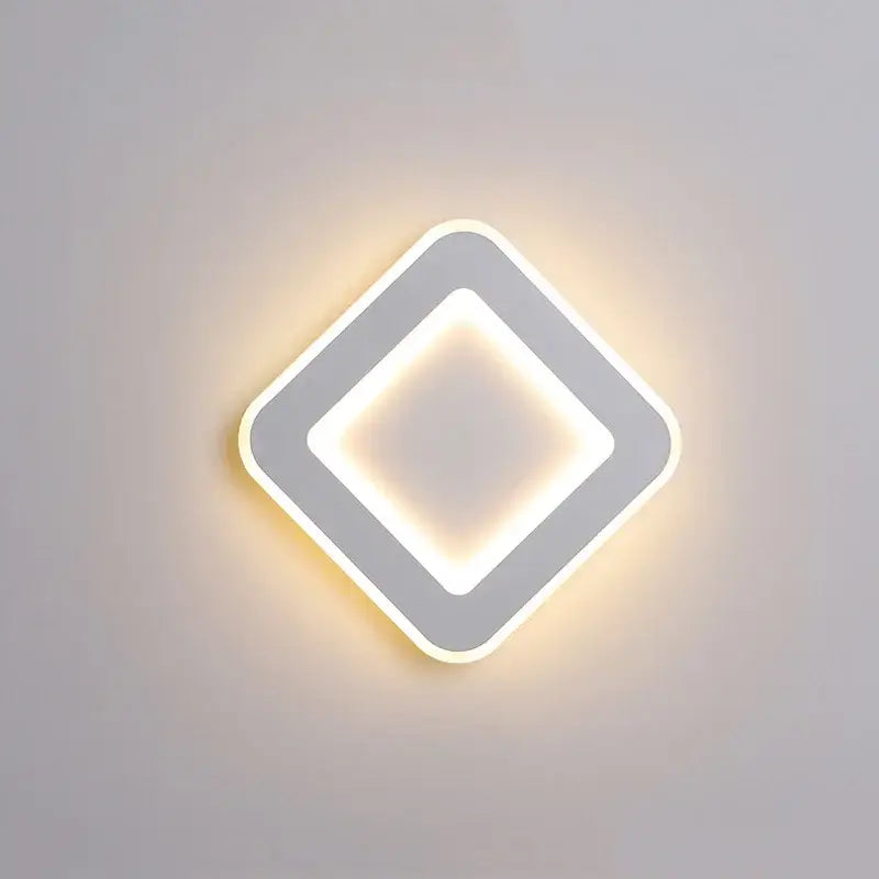 Modern black & white touch switch wall light bedroom ring lamp