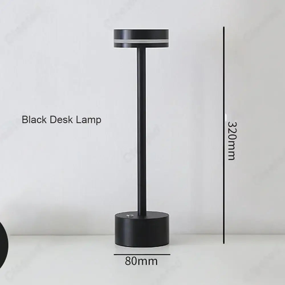 Modern minimalist metallic led touch table lamp for bedroom