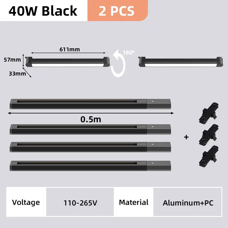 Modern black led track light set living room ceiling fixture