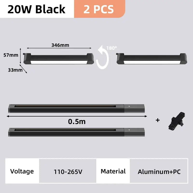 Modern black led track light set living room ceiling fixture