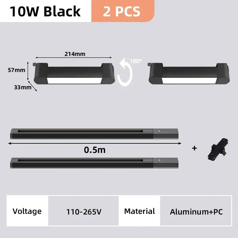 Modern black led track light set living room ceiling fixture