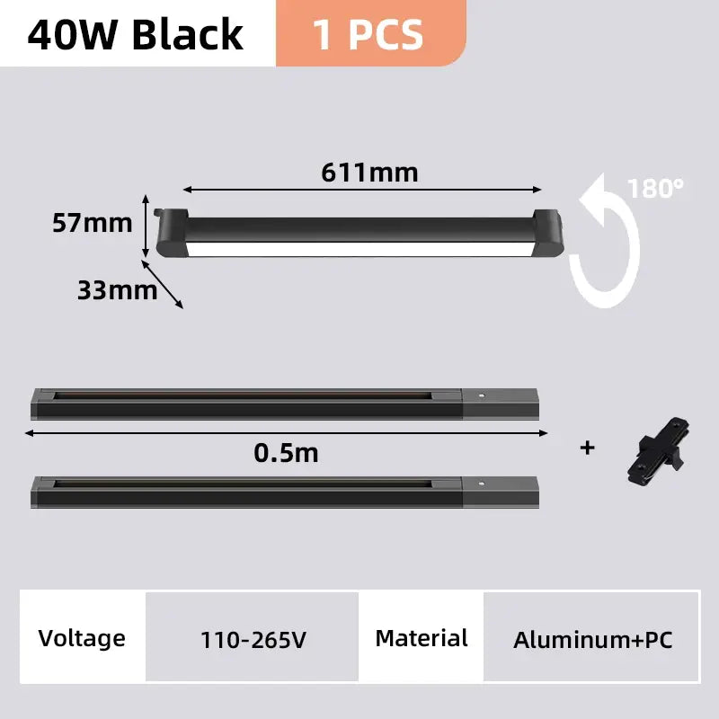 Modern black led track light set living room ceiling fixture