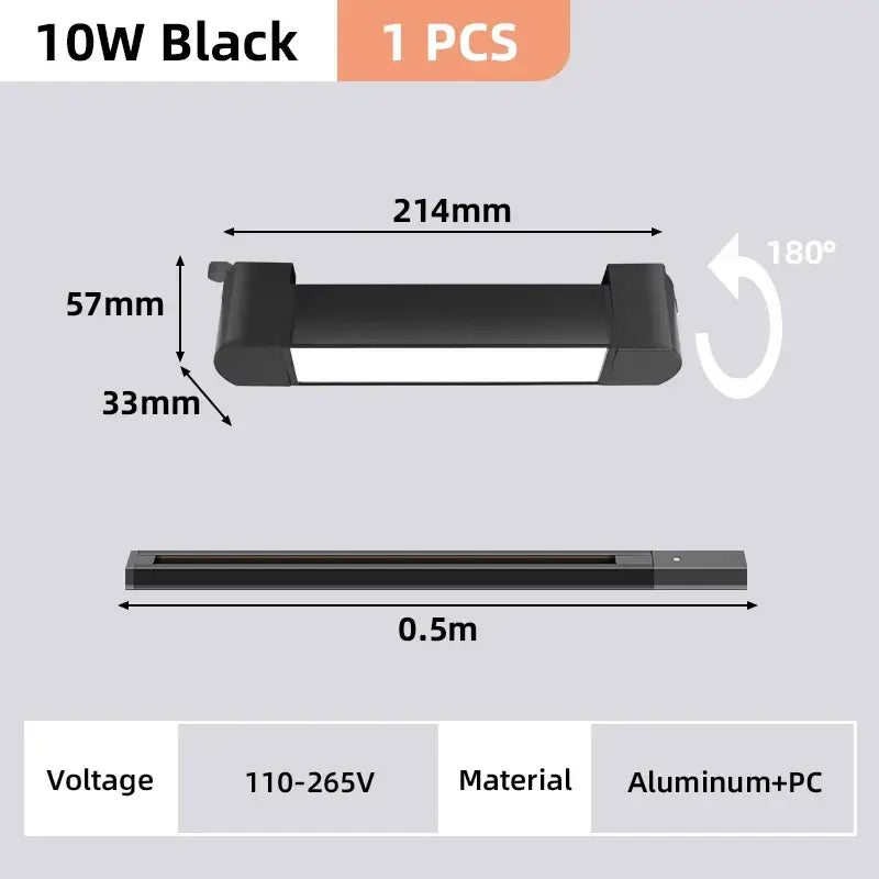 Modern black led track light set living room ceiling fixture