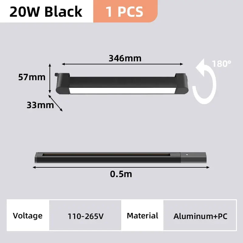 Modern black led track light set living room ceiling fixture