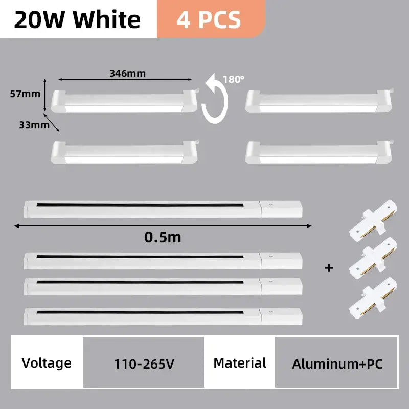 Modern black led track light set living room ceiling fixture