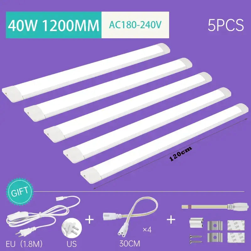 Modern white led tube fixture living room strip light