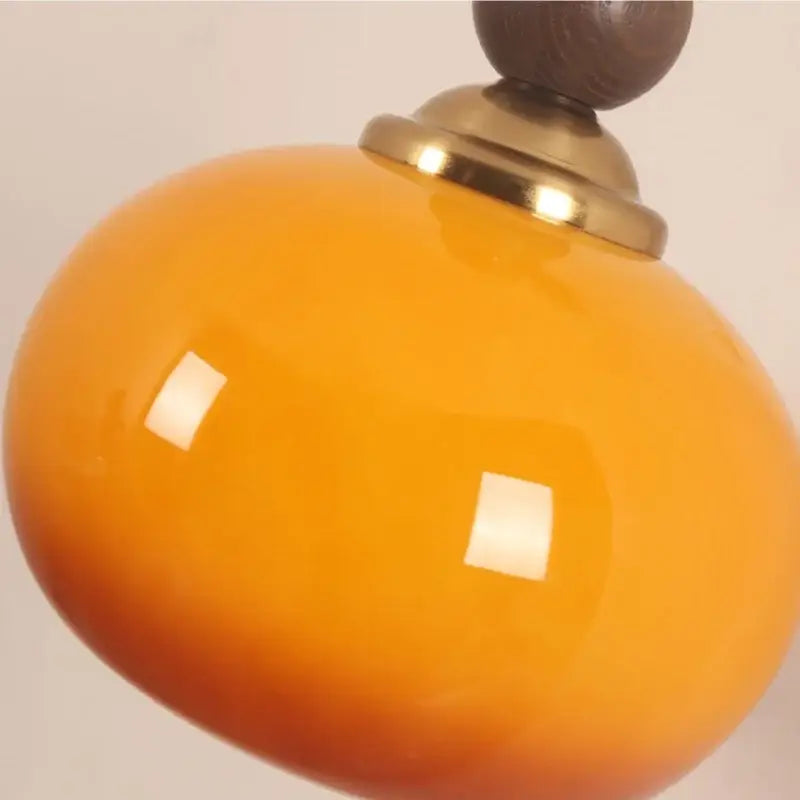 Decorbites led wall orange glass pendant light bedroom brass accent