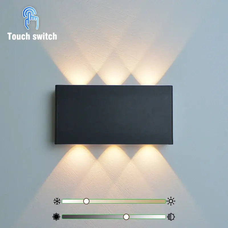 Minimalist wood led wall sconce bedroom dual beam light