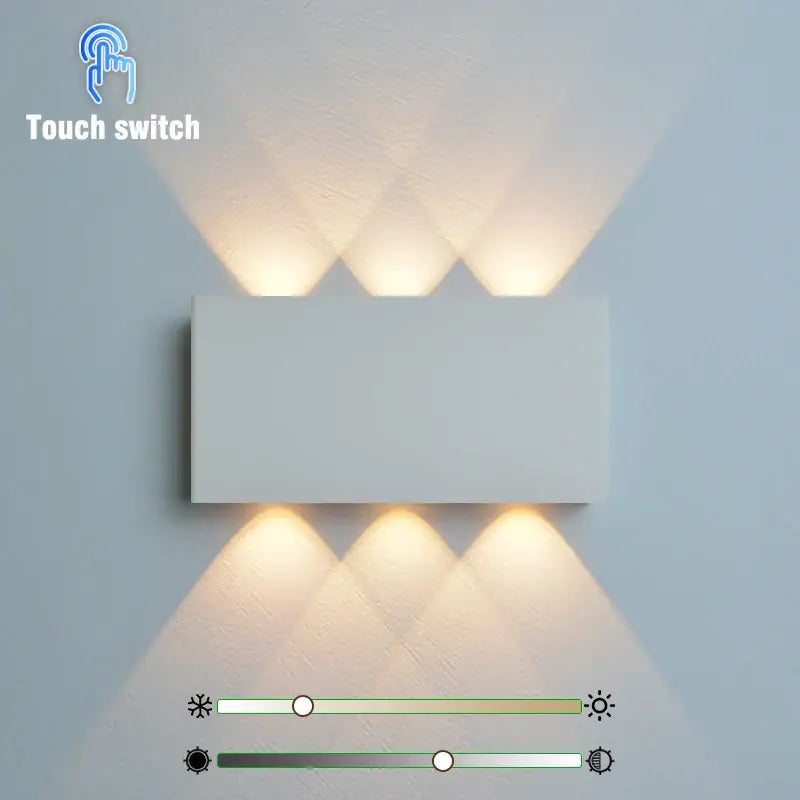 Minimalist wood led wall sconce bedroom dual beam light