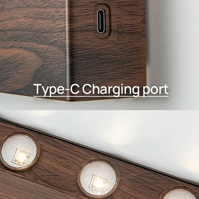 Minimalist wood led wall sconce bedroom dual beam light