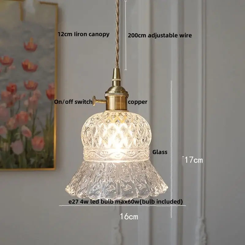 Decorbites led walnut and glass pendant light for dining room