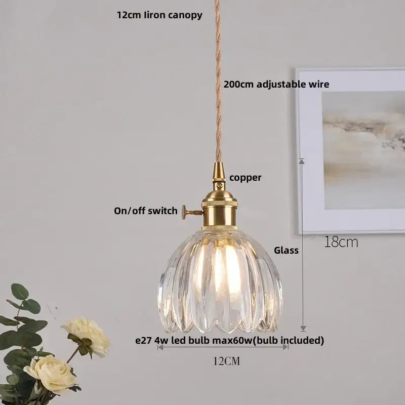 Decorbites led walnut and glass pendant light for dining room