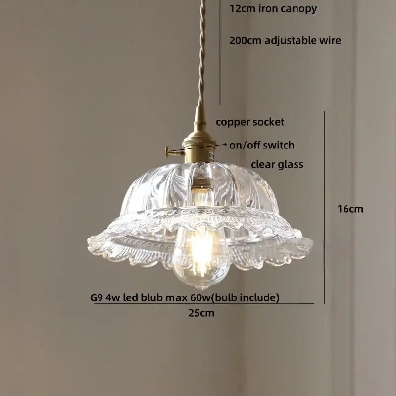 Decorbites led walnut and glass pendant light for dining room