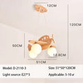 Decorbites led wooden aircraft kids chandelier bedroom pendant light