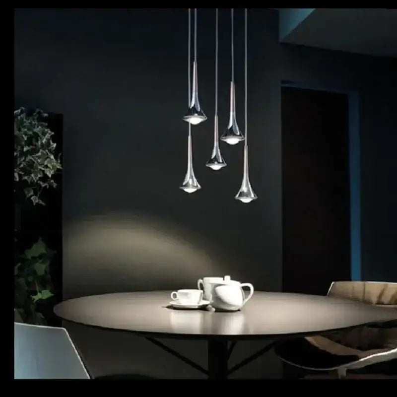 Decorbites light luxury meteor chrome & wood chandelier living room