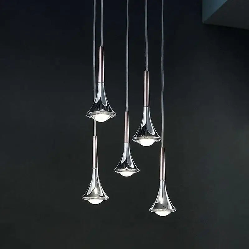 Decorbites light luxury meteor chrome & wood chandelier living room