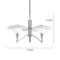 Sleek chrome lotus glass chandelier three light dining room pendant light