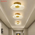 Nordic gold lotus leaf ceiling light for bedroom with radial pattern