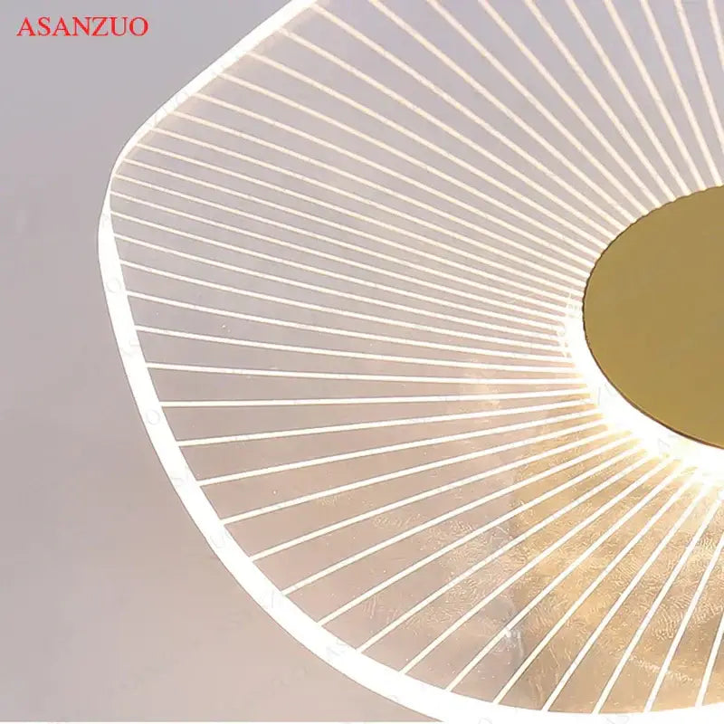 Nordic gold lotus leaf ceiling light for bedroom with radial pattern