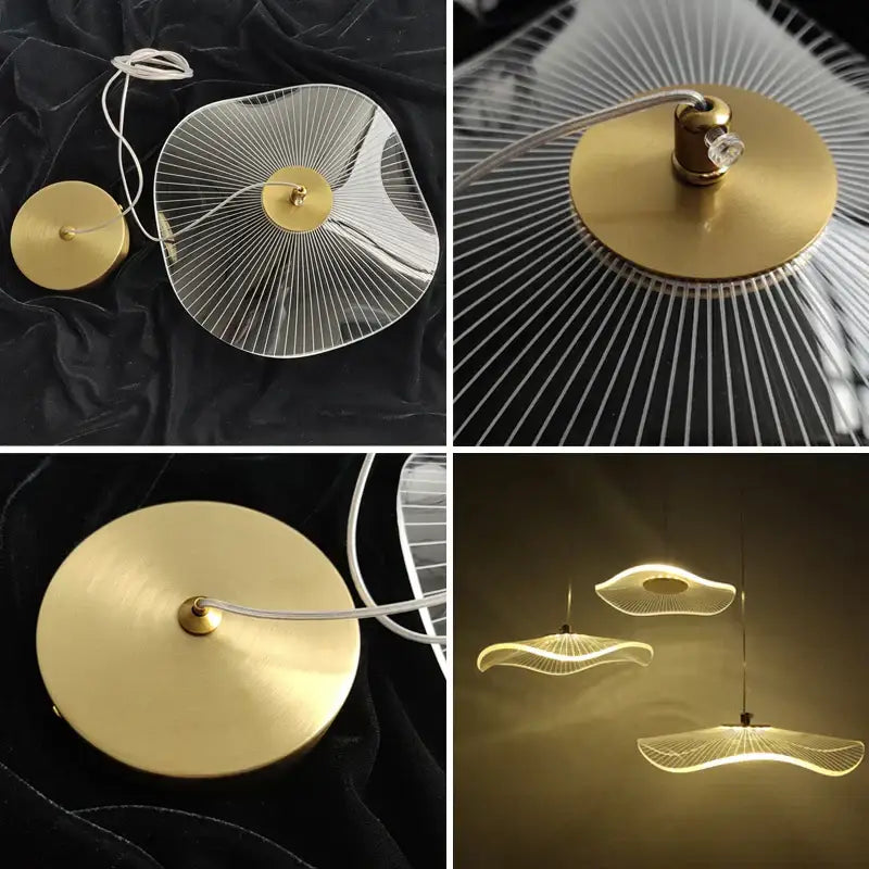 Modern white lotus leaf chandelier living room pendant light