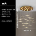 Modern white and gold lotus leaf chandelier living room pendant light