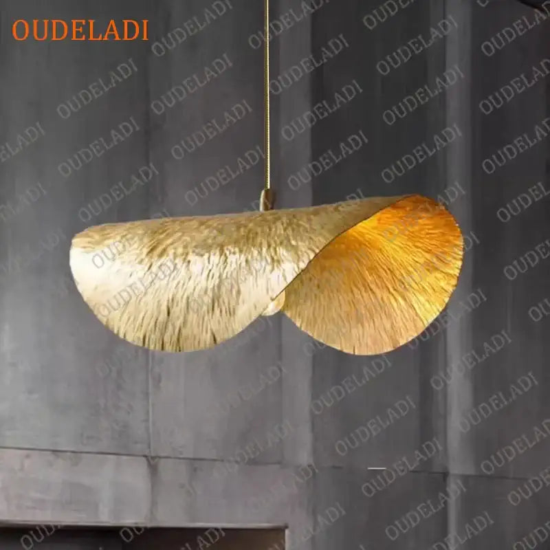 Vintage lotus leaf copper chandelier kitchen pendant light