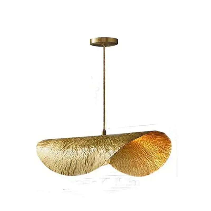 Vintage lotus leaf copper chandelier kitchen pendant light