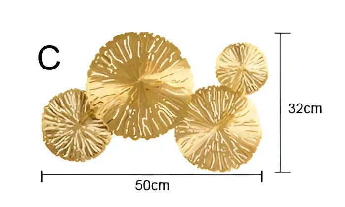 Decorbites lotus leaf golden copper wall lamp bedroom art light
