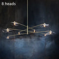 Modern gold lotus leaf glass chandelier for living room lighting