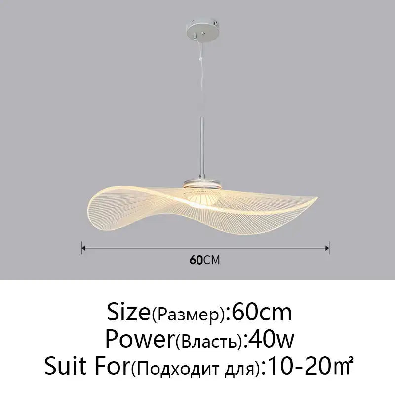 Modern white leaf hat chandelier for living room wireframe pendant