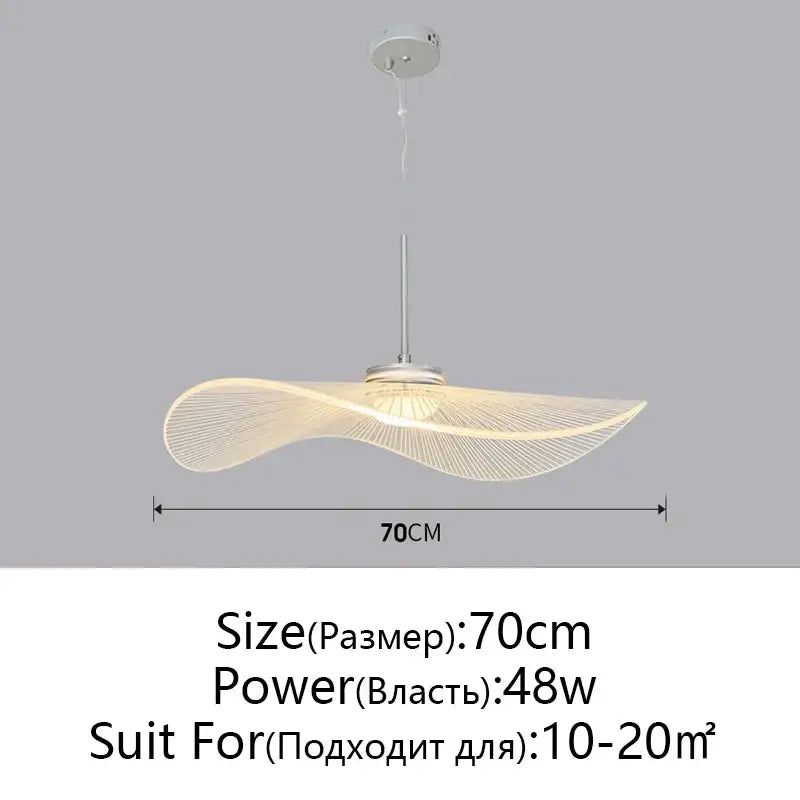 Modern white leaf hat chandelier for living room wireframe pendant
