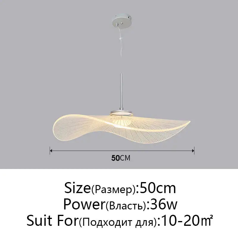 Modern white leaf hat chandelier for living room wireframe pendant