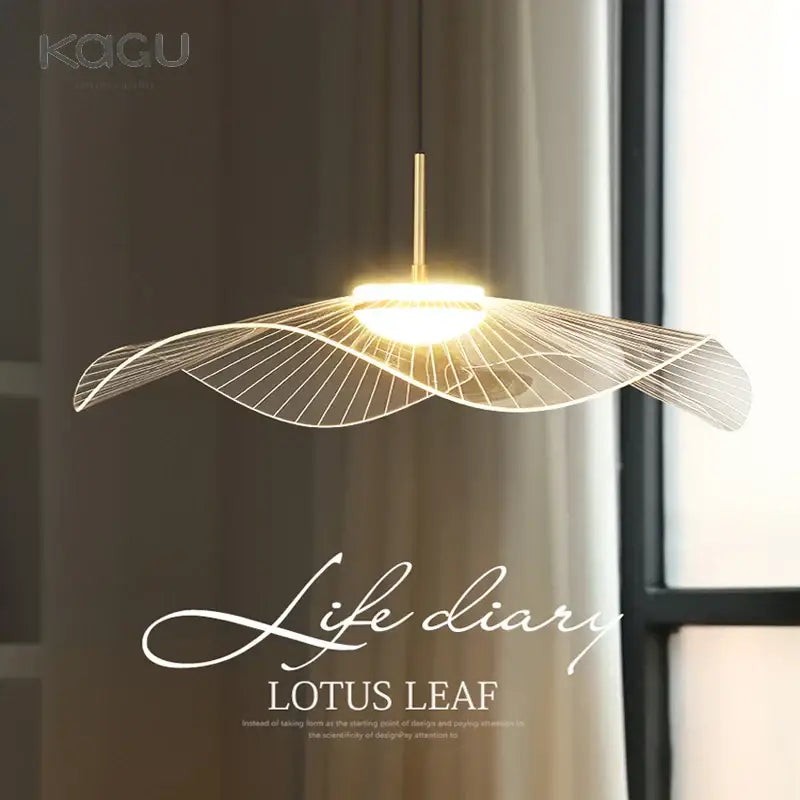 Modern white leaf hat chandelier for living room wireframe pendant