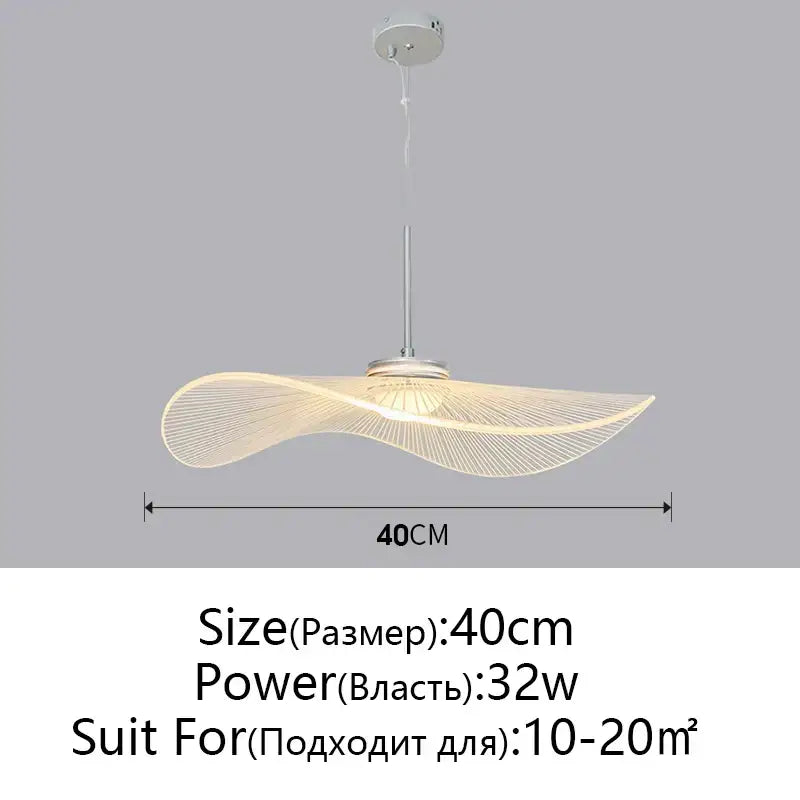 Modern white leaf hat chandelier for living room wireframe pendant