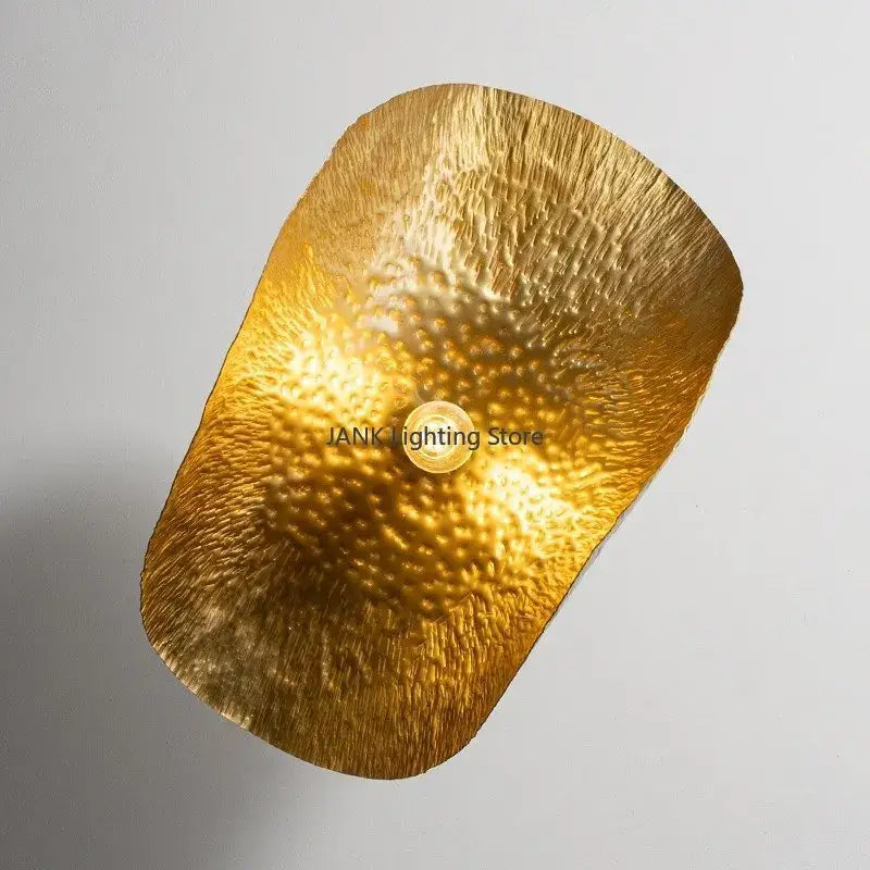 Elegant gold leaf hat pendant lamp for dining room