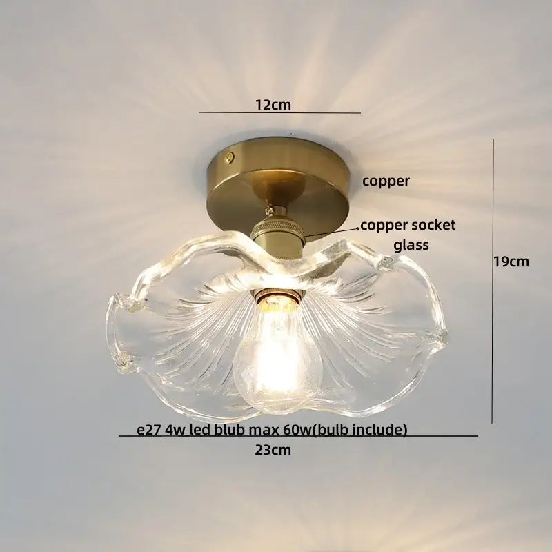 Nordic pink & purple lotus leaf led ceiling lamp for bedroom
